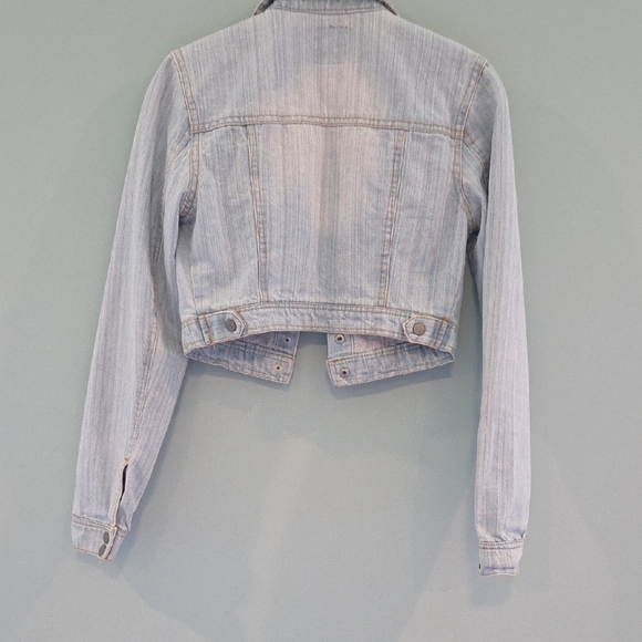 Highway Jeans Blue Cropped Jean Jacket With Snaps Junior Size XS - Picture 5 of 9